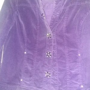 Cut corduroy purple/lilac casual Jacket